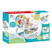 婴儿摇椅+餐台带音乐功能宝宝安抚互动游戏哄娃躺椅震动摇椅