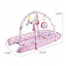 便携式婴儿床可拆洗四合一新生儿防压床中床健身架早教摇铃宝宝床