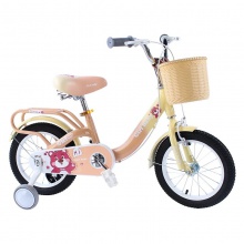 儿童自行车带训练轮/婴儿自行车白色轮胎女童自行车121416英寸