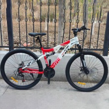 厂家现货直供速降山地车合金质感软尾油刹减震山地自行车颜色多样