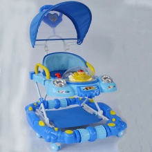 学步儿童彩色高品质塑料婴儿学步车带音乐带蓬学步车