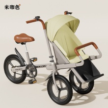 儿童三轮车亲子脚踏自行车户外骑行代步接送宝宝遛娃带娃神器前座
