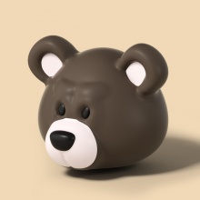 棕色小熊可爱造型儿童滑板车防撞卡通头装饰柔软BC酷奇滑板车通用