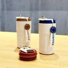 智能保温杯温显咖啡杯316不锈钢女士水杯双层提绳保冷杯子 车载杯