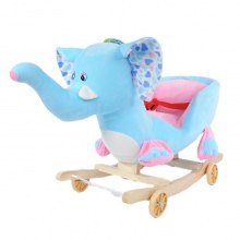 儿童木马溜溜车宝宝安抚摇椅周岁礼物卡通毛绒动物摇马摇摆木制车