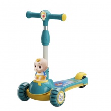 可调高度3轮发光二极管灯电动滑板车折叠式钢架带pu轮儿童2-10岁