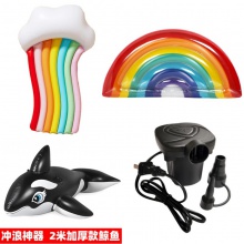 现货直供大小号充气独角兽浮排坐骑PVC水上戏水玩具成人浮床游泳