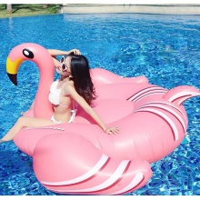 190CM黄嘴火烈鸟坐骑细脖子火烈鸟坐骑浮床浮排粉天鹅泳圈漂浮垫