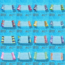 新款充气浮排户外可折叠靠背夹网浮床水上充气用品躺椅漂浮床