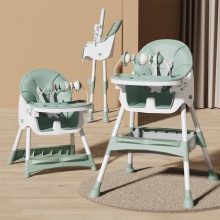 儿童餐桌椅宝宝餐椅多种功能0到6岁宝宝婴儿高低可调椅便携式可折叠