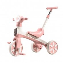 儿童脚踏车三轮车可推可骑可滑三合一多种功能音乐灯光三轮车