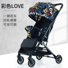 婴儿推车可坐可躺新生儿宝宝手推车简易轻便婴儿车一键折叠避震
