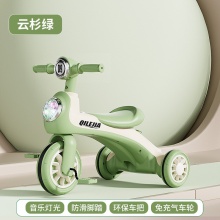 儿童脚踏车三轮车可推可骑可滑三合一多种功能音乐灯光三轮