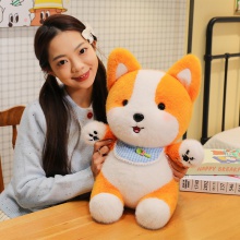 新款创意柴犬公仔围巾狗狗玩偶床上睡觉安抚抱枕夜市套圈公仔