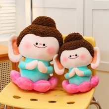 莲花佛玩偶包合什好礼佛背包可爱毛绒公仔女生日礼物毛绒玩具