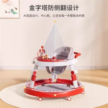 新款婴儿学步车防O型腿防侧翻宝宝学行车可调高低一键折叠学步车