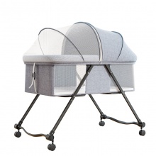 婴儿床便携式可移动可折叠调节bb床防溢奶摇篮宝宝儿童铁质婴儿床