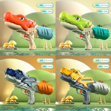 新款儿童卡通公仔水枪玩具独角兽双喷头恐龙水枪幼儿园打水仗