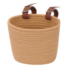 棉绳手工编织车篮车筐儿童滑板车自行车收纳筐车篓小号可拆卸