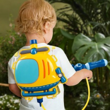 卡通消防车背包水枪男女孩玩水泳池沙滩抽拉式水枪儿童玩具喷水枪