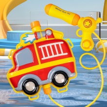 卡通消防车背包水枪男女孩玩水泳池沙滩抽拉式水枪儿童玩具喷水枪