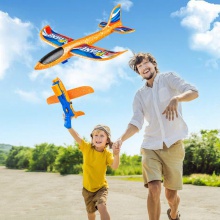 儿童弹射泡沫飞机发射器男孩女孩飞机枪玩具公园地摊