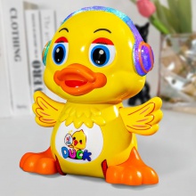 会唱歌跳舞摇摆声光小黄鸭可爱卡通电动公仔儿童广场摆地摊的玩具