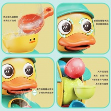 宝宝浴室洗澡玩具萌鸭转转乐婴幼儿戏水玩具儿童旋转水车鸭子玩具