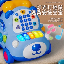 宝宝大号多种功能电话机卡通小熊电话车灯光音效儿童早教启蒙学习机