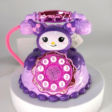 小库米电话机 卡通萌兔蛋糕音乐电话过家家女孩玩具 电话机玩具