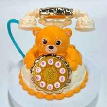 小库米电话机 卡通萌兔蛋糕音乐电话过家家女孩玩具 电话机玩具