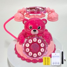 小库米电话机 卡通萌兔蛋糕音乐电话过家家女孩玩具 电话机玩具